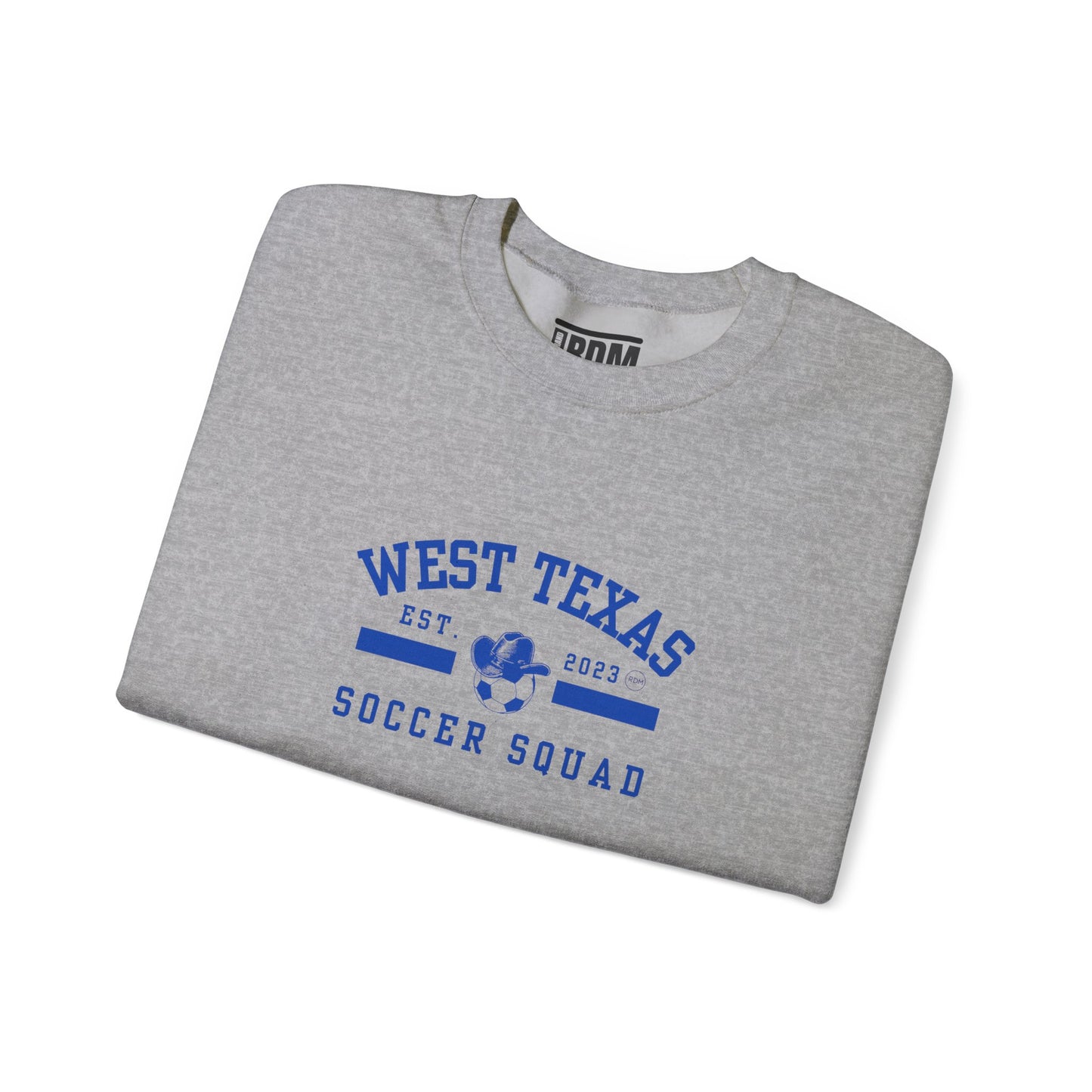 West Texas Soccer Squad Blue Letters Unisex Heavy Blend™ Crewneck Sweatshirt