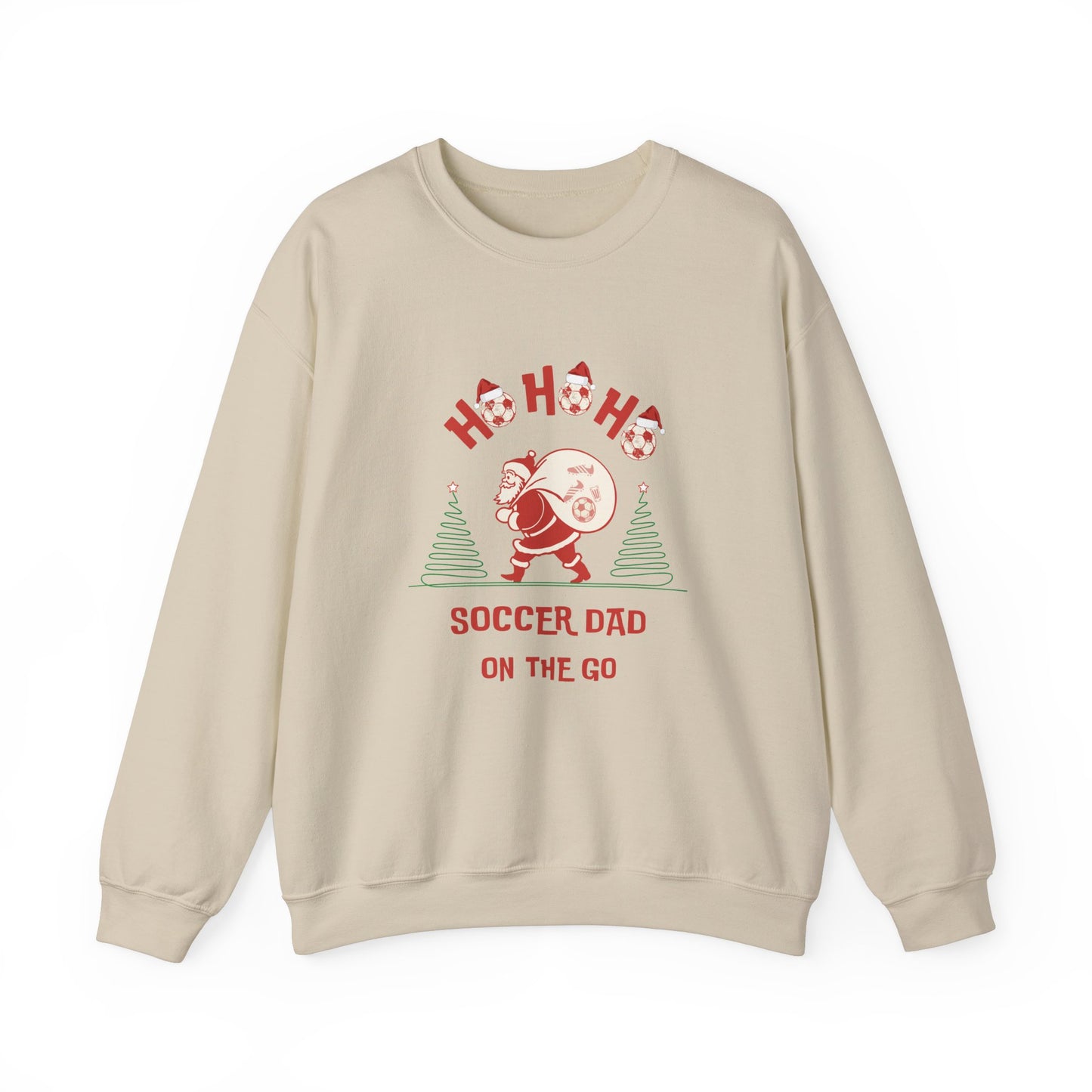 Ho Ho Ho Soccer Dad on the Go Season Soccer Sweatshirt Unisex Heavy Blend™ Crewneck Sweatshirt