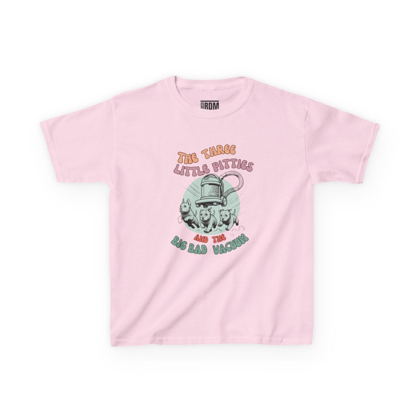 Kids Pitbull Heavy Cotton T-Shirt Adorable Dog Tee for Young Pitbull Lovers Three Little Pitties