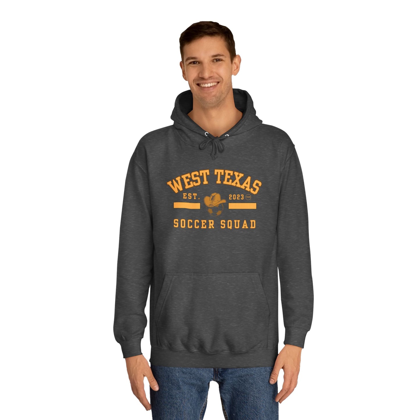 West Texas Soccer Mom Yellow Letters Unisex College Hoodie
