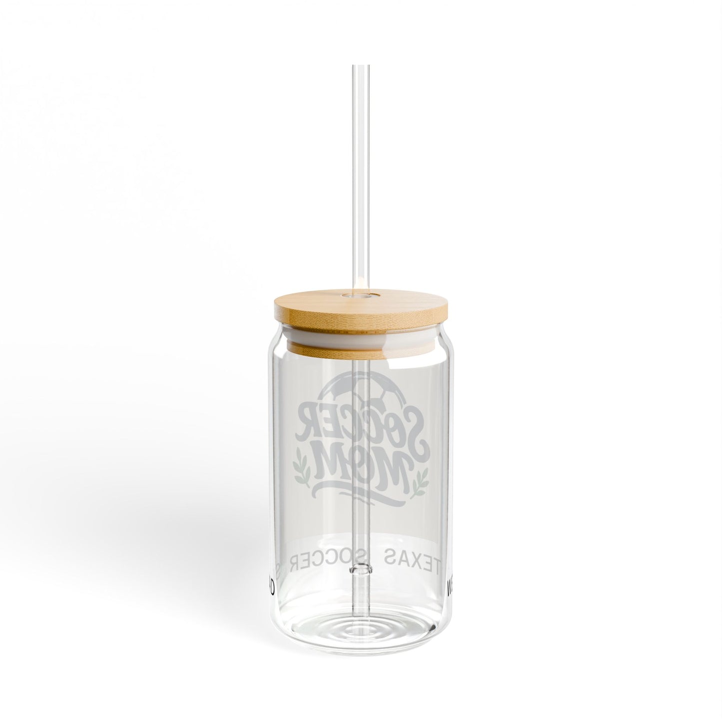 Soccer Mom Sipper Glass Cup Cute Iced Coffee Glass for Busy MamasSipper Glass, 16oz