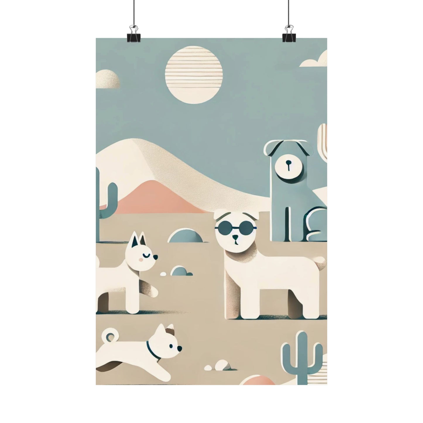 RDM Sandy Paws & Soft Skies Puppy Art Satin Posters (210gsm)
