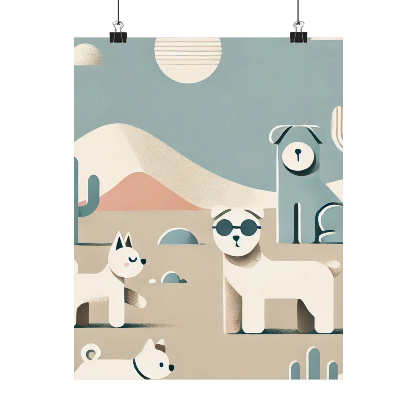 RDM Sandy Paws & Soft Skies Puppy Art Satin Posters (210gsm)