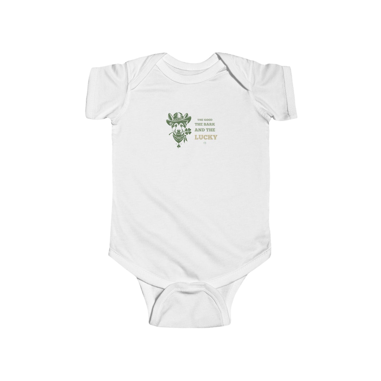 Infant Adorable Dog Onesie for Young Dog Lovers St Patrick's Day Fine Jersey Bodysuit