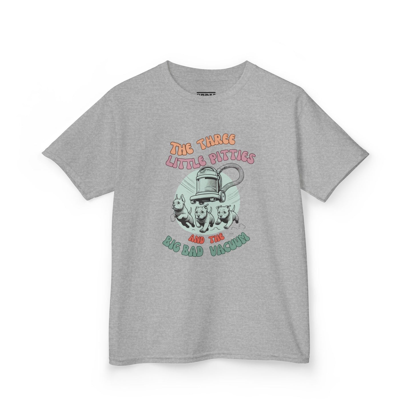 Kids Pitbull Heavy Cotton T-Shirt Adorable Dog Tee for Young Pitbull Lovers Three Little Pitties