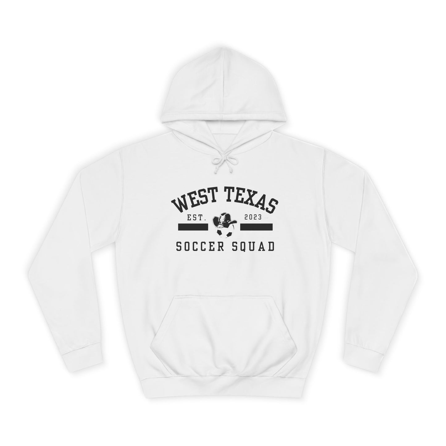 West Texas Soccer Mom Black Letters Unisex College Hoodie