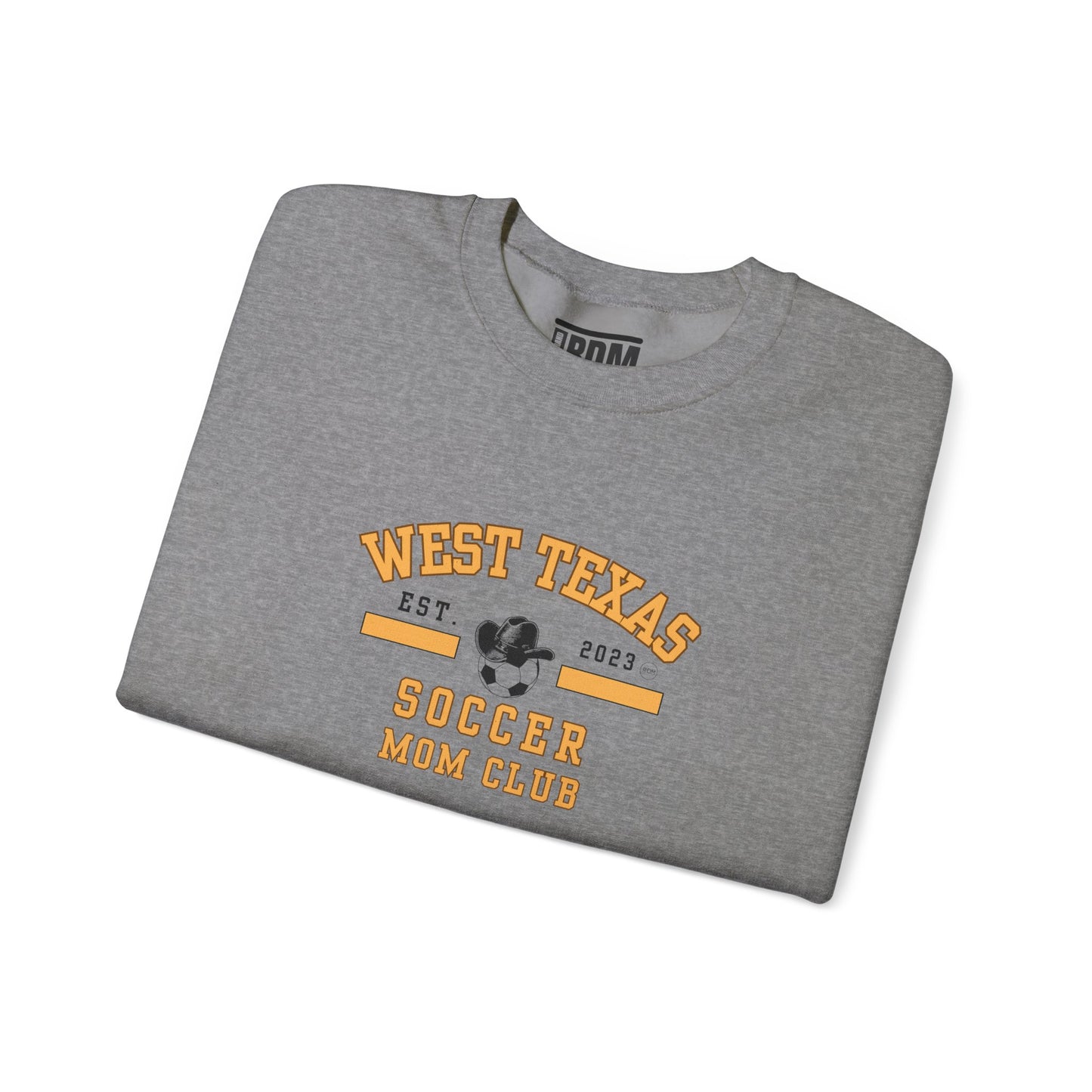 West Texas Soccer Mom Yellow Letters Unisex Heavy Blend™ Crewneck Sweatshirt
