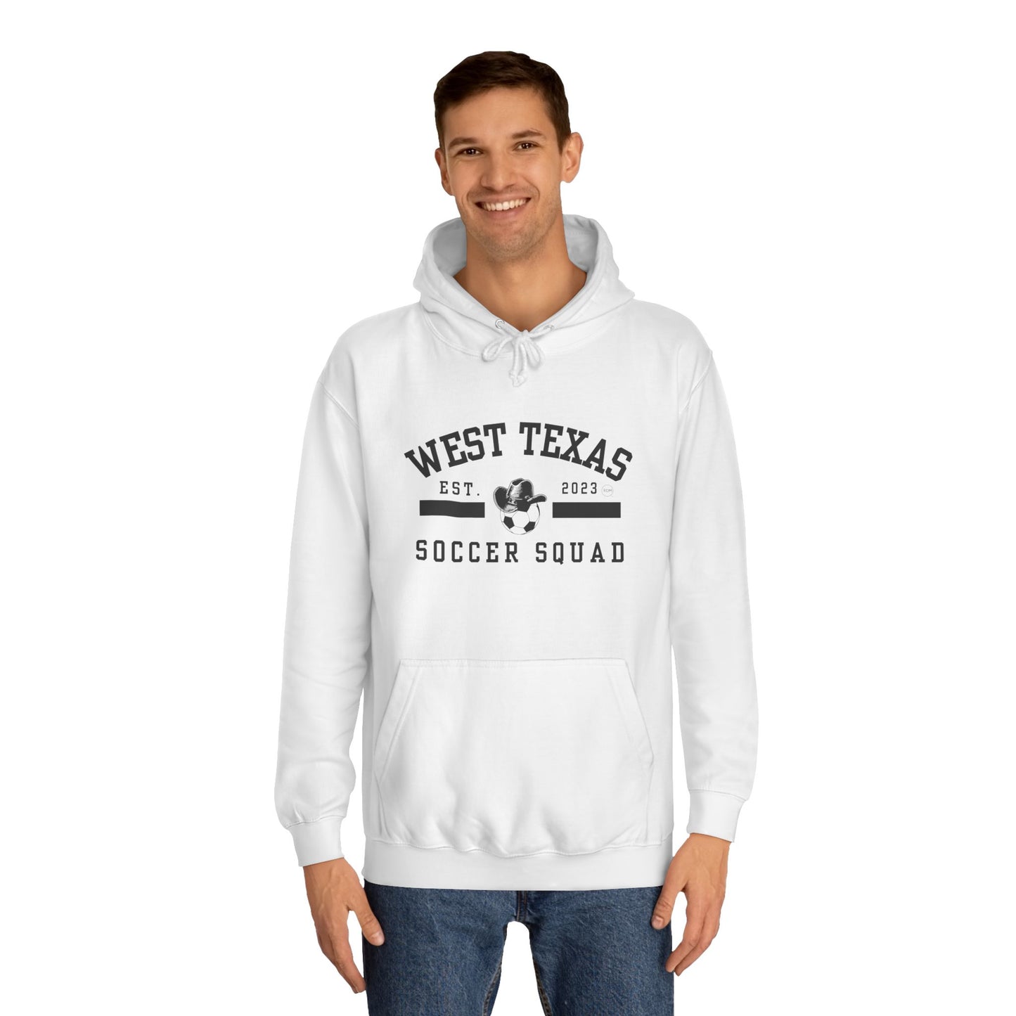 West Texas Soccer Mom Black Letters Unisex College Hoodie