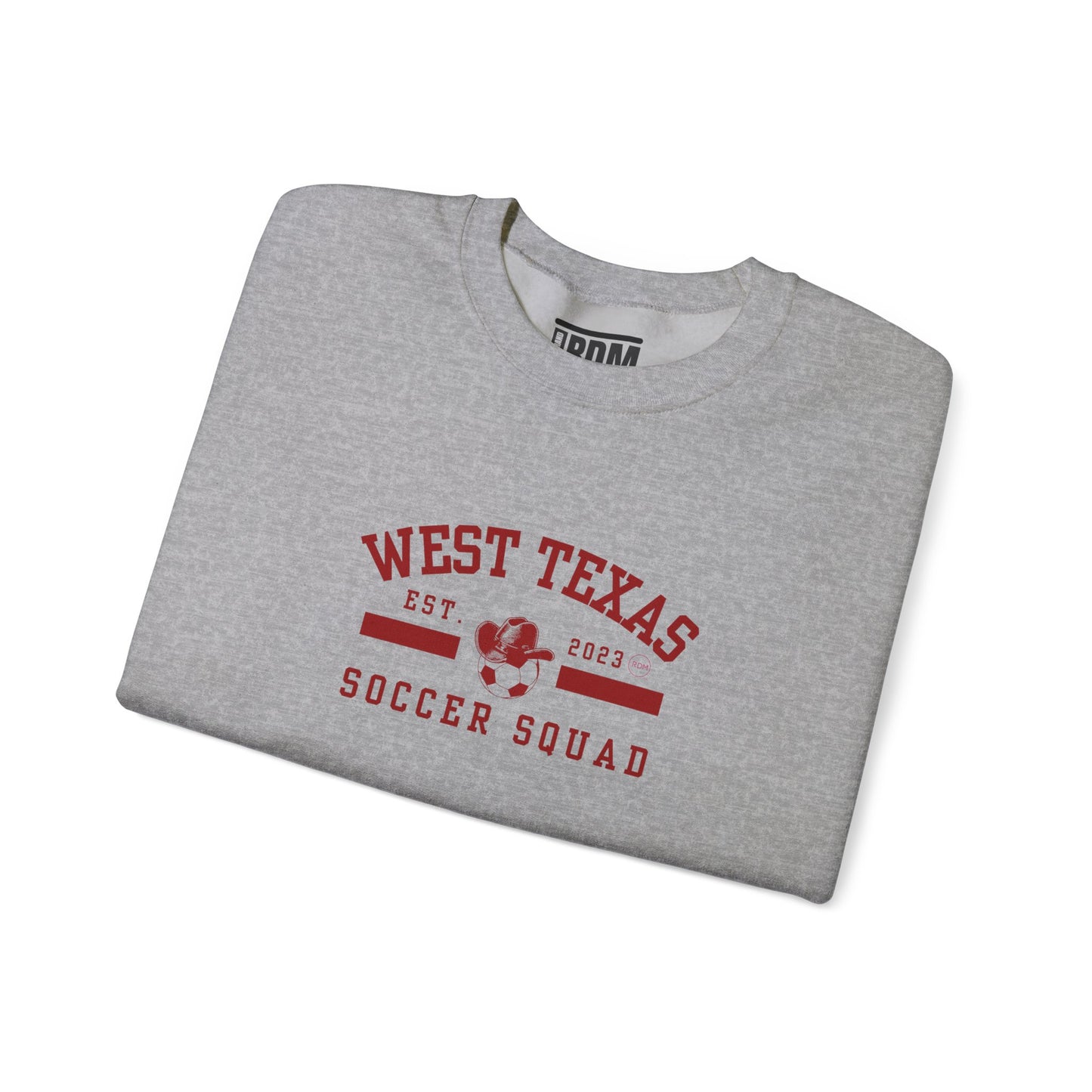 West Texas Soccer Squad Red Letters Unisex Heavy Blend™ Crewneck Sweatshirt
