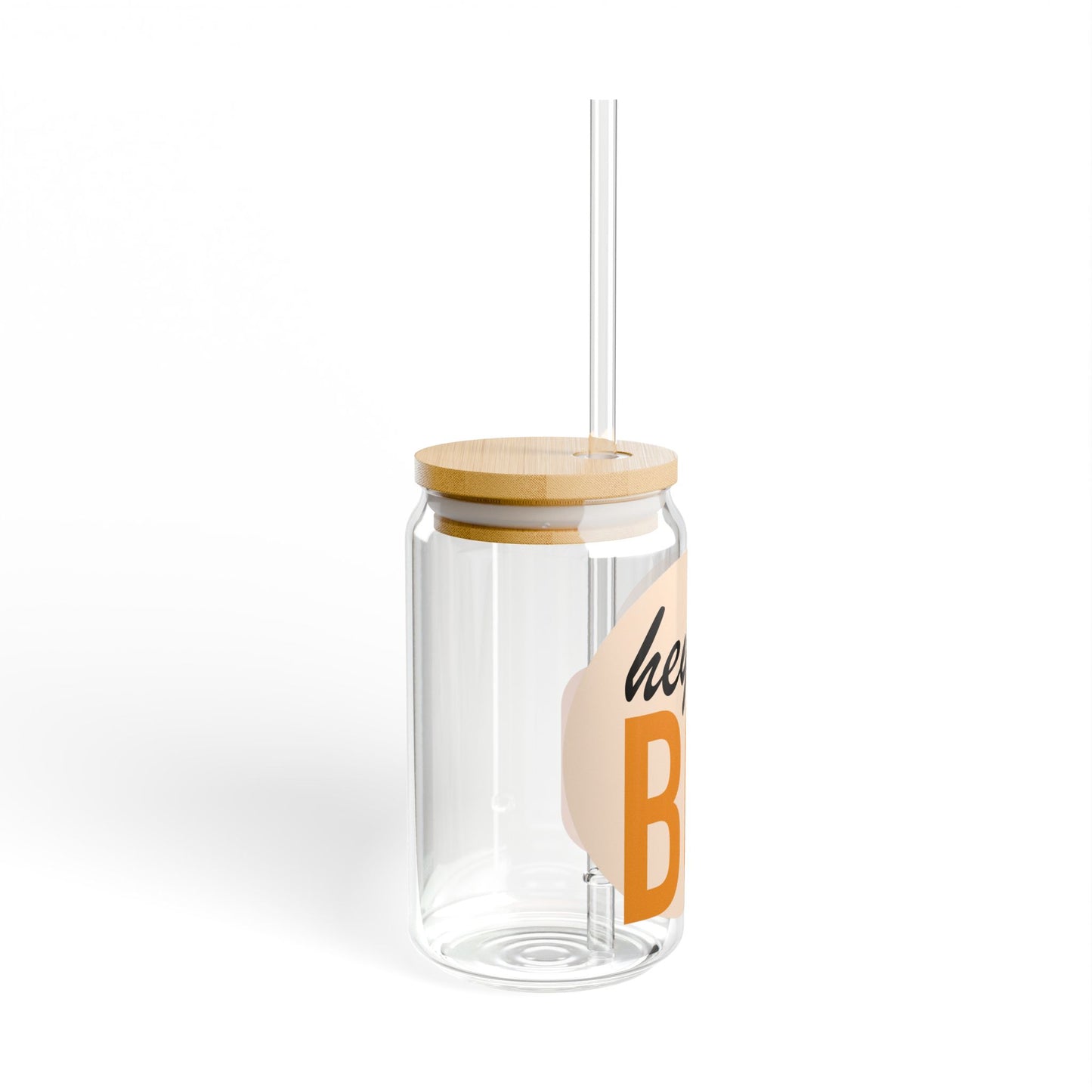 Halloween Sipper Glass Cup Cute Iced Coffee Glass Sipper Glass, 16oz  Hey Boo