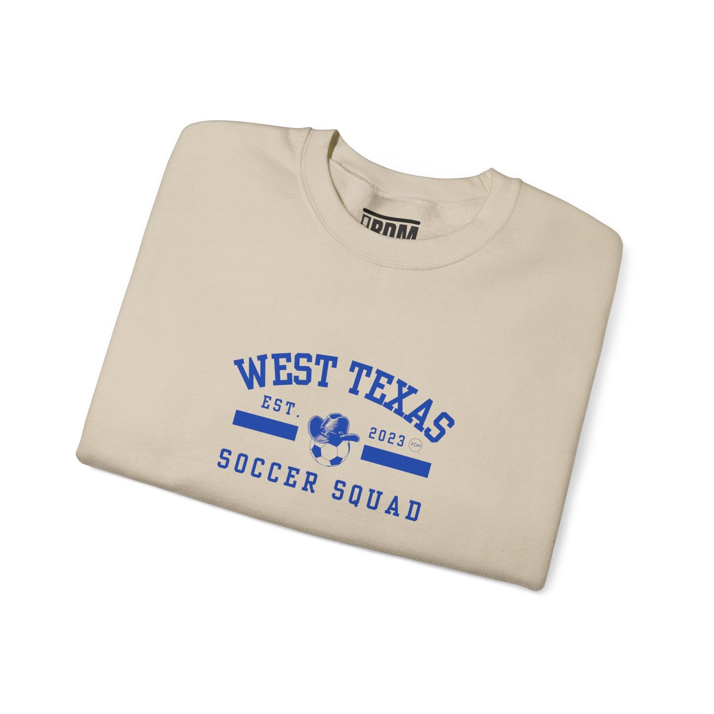 West Texas Soccer Squad Blue Letters Unisex Heavy Blend™ Crewneck Sweatshirt