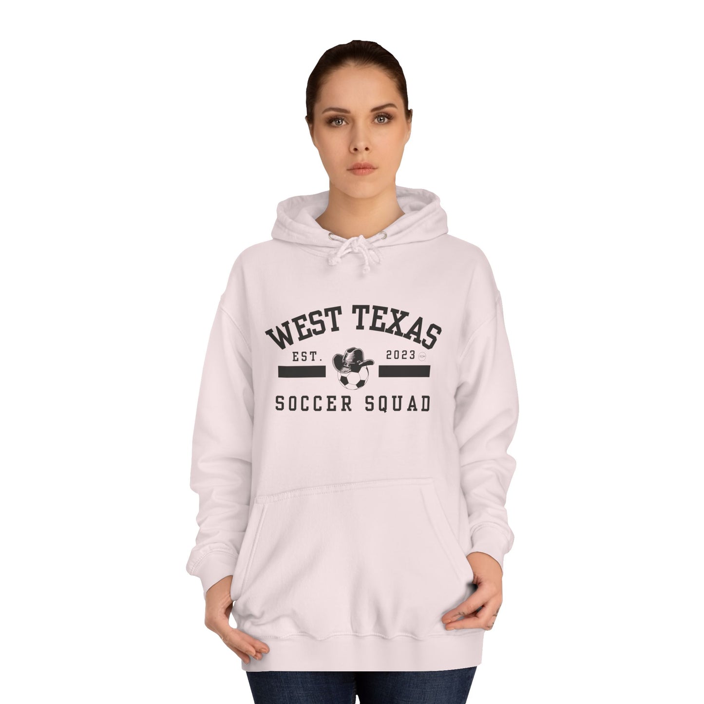 West Texas Soccer Mom Black Letters Unisex College Hoodie
