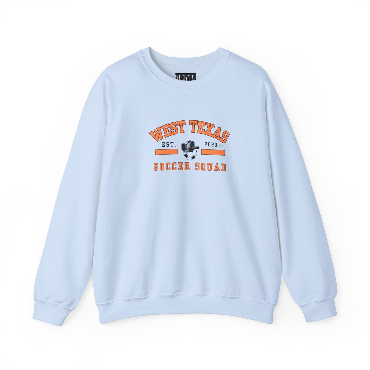 West Texas Soccer Squad Orange Letters Unisex Heavy Blend™ Crewneck Sweatshirt