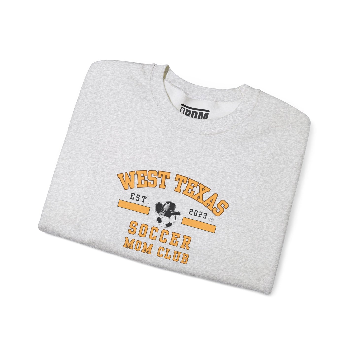 West Texas Soccer Mom Yellow Letters Unisex Heavy Blend™ Crewneck Sweatshirt