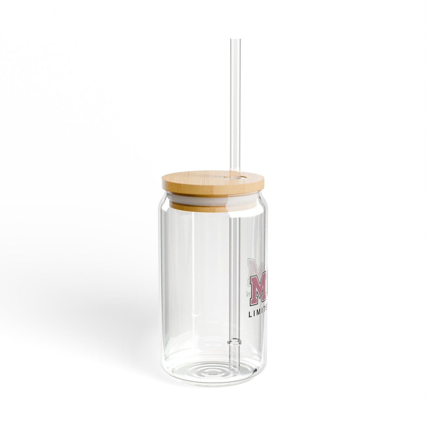 Mom Sipper Glass Cup Cute Iced Coffee Glass for Busy MamasSipper Glass, 16oz Mauve Letters