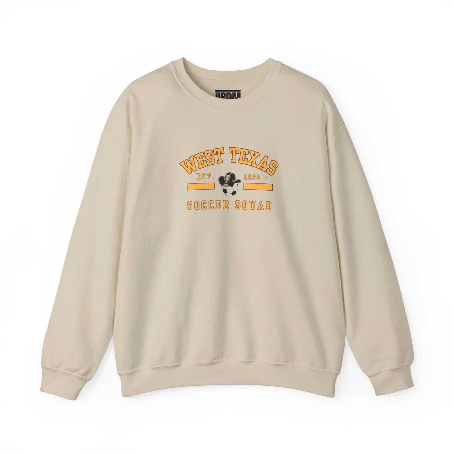 West Texas Soccer Squad Yellow Letters Unisex Heavy Blend™ Crewneck Sweatshirt