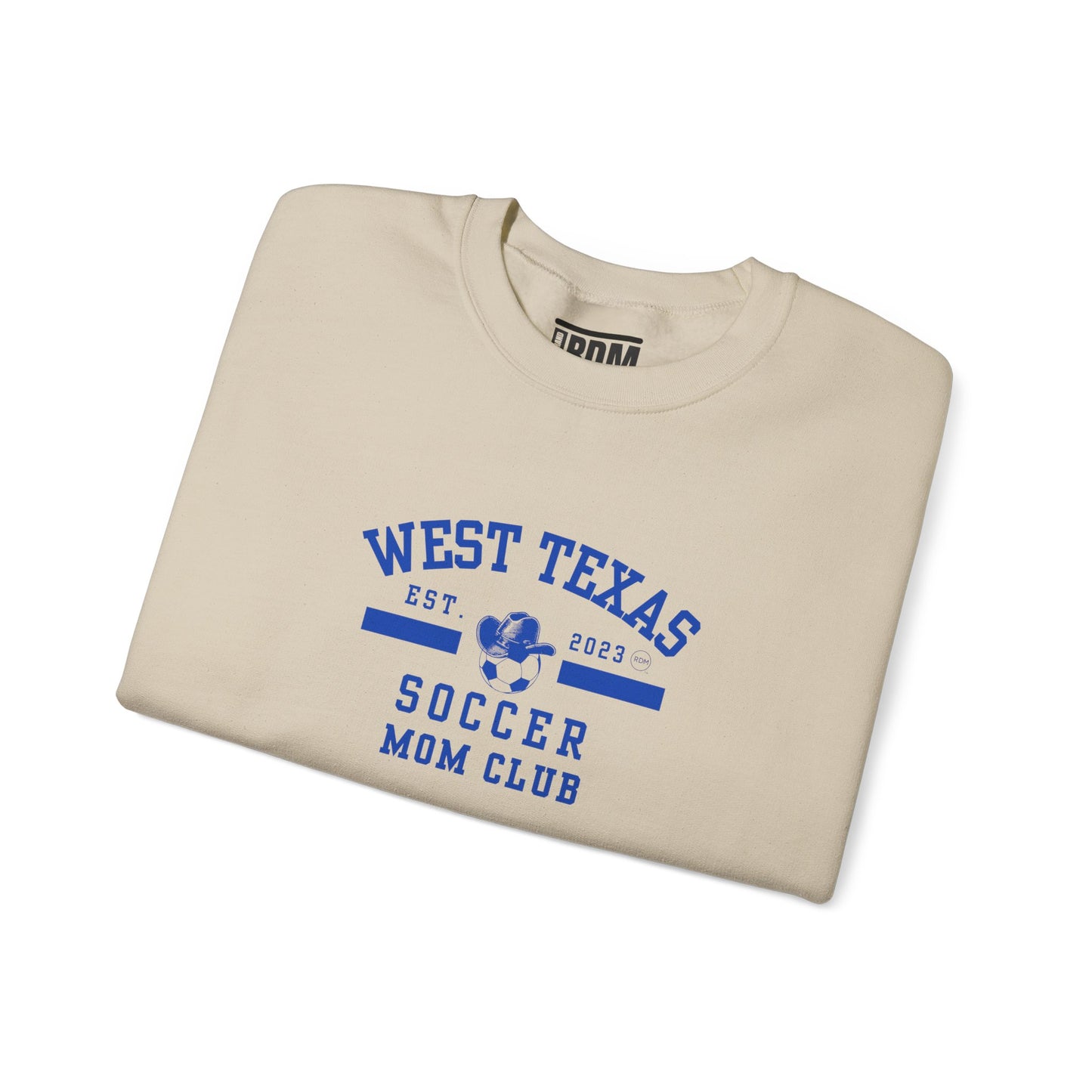 West Texas Soccer Mom Blue Letters Unisex Heavy Blend™ Crewneck Sweatshirt