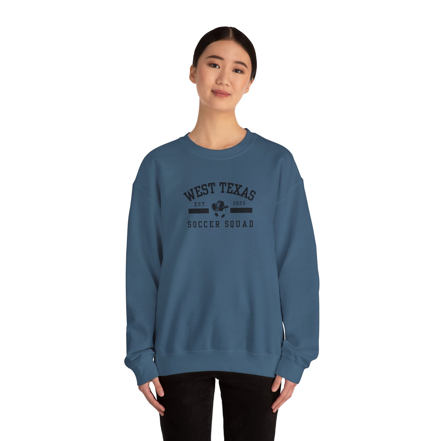 West Texas Soccer Squad Black Letters Unisex Heavy Blend™ Crewneck Sweatshirt