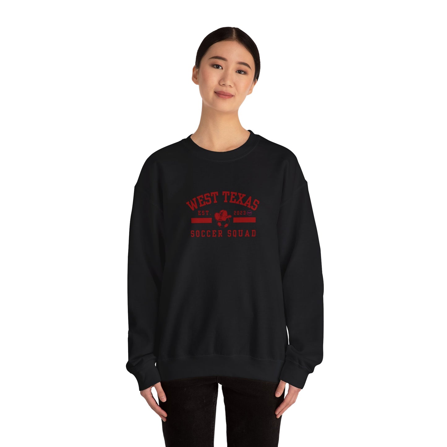 West Texas Soccer Squad Red Letters Unisex Heavy Blend™ Crewneck Sweatshirt