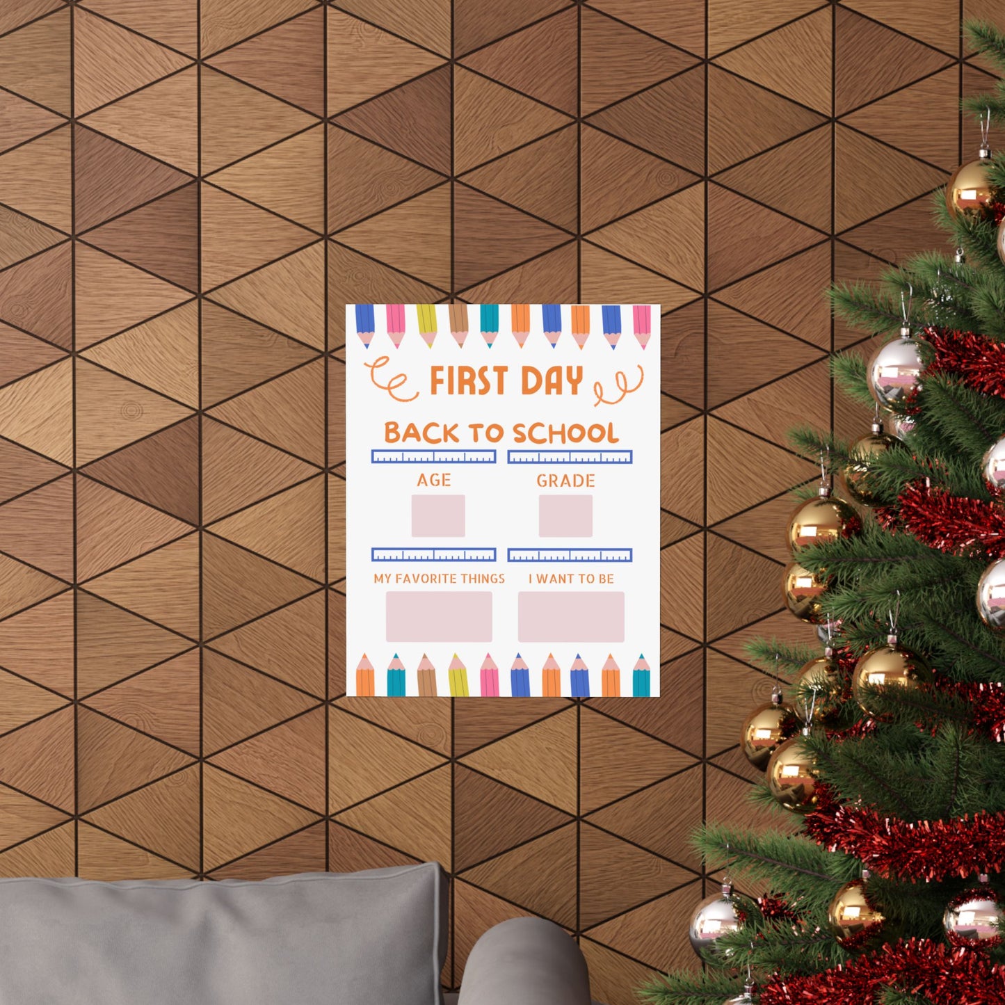 First Day Back to School Matte Vertical Posters White Background