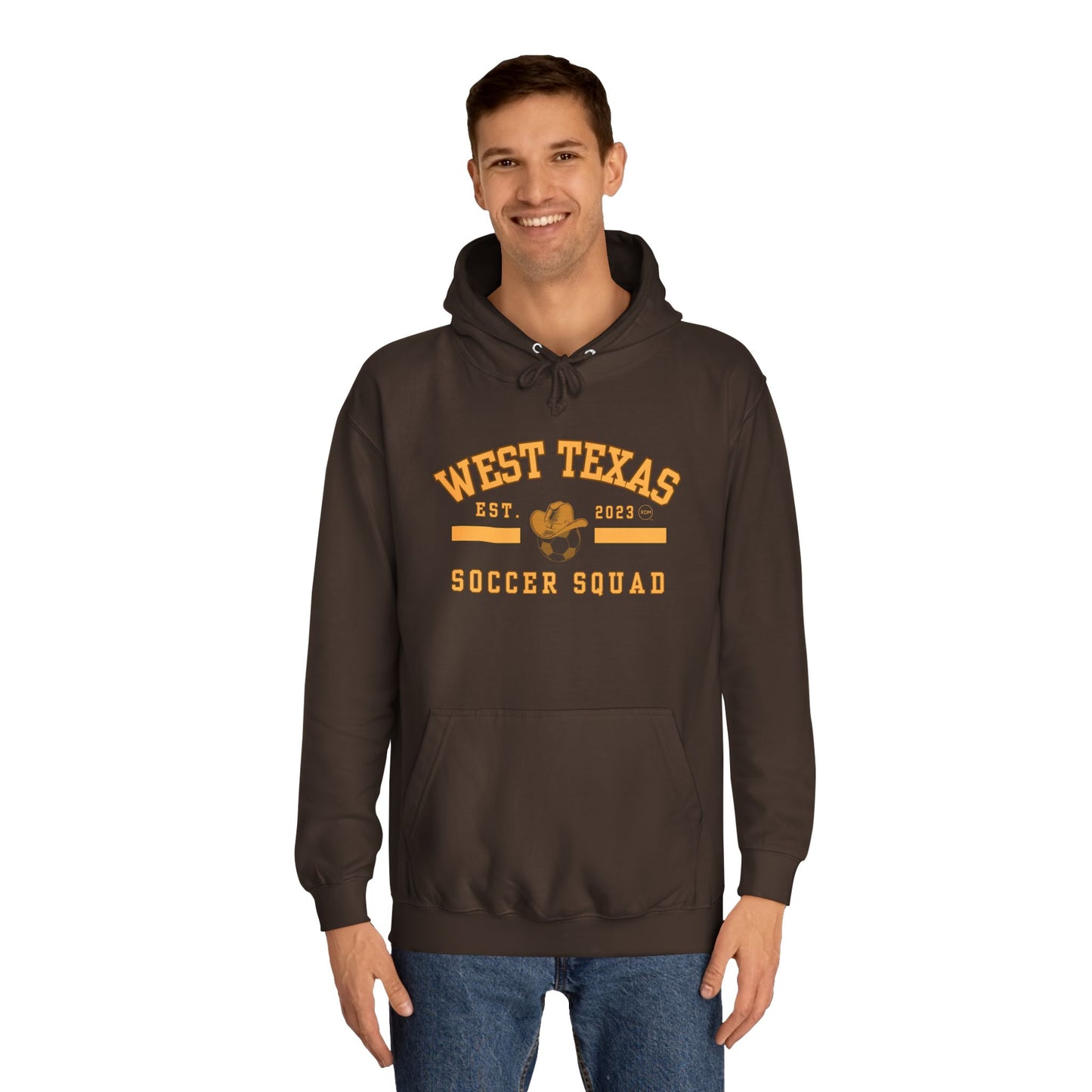 West Texas Soccer Mom Yellow Letters Unisex College Hoodie