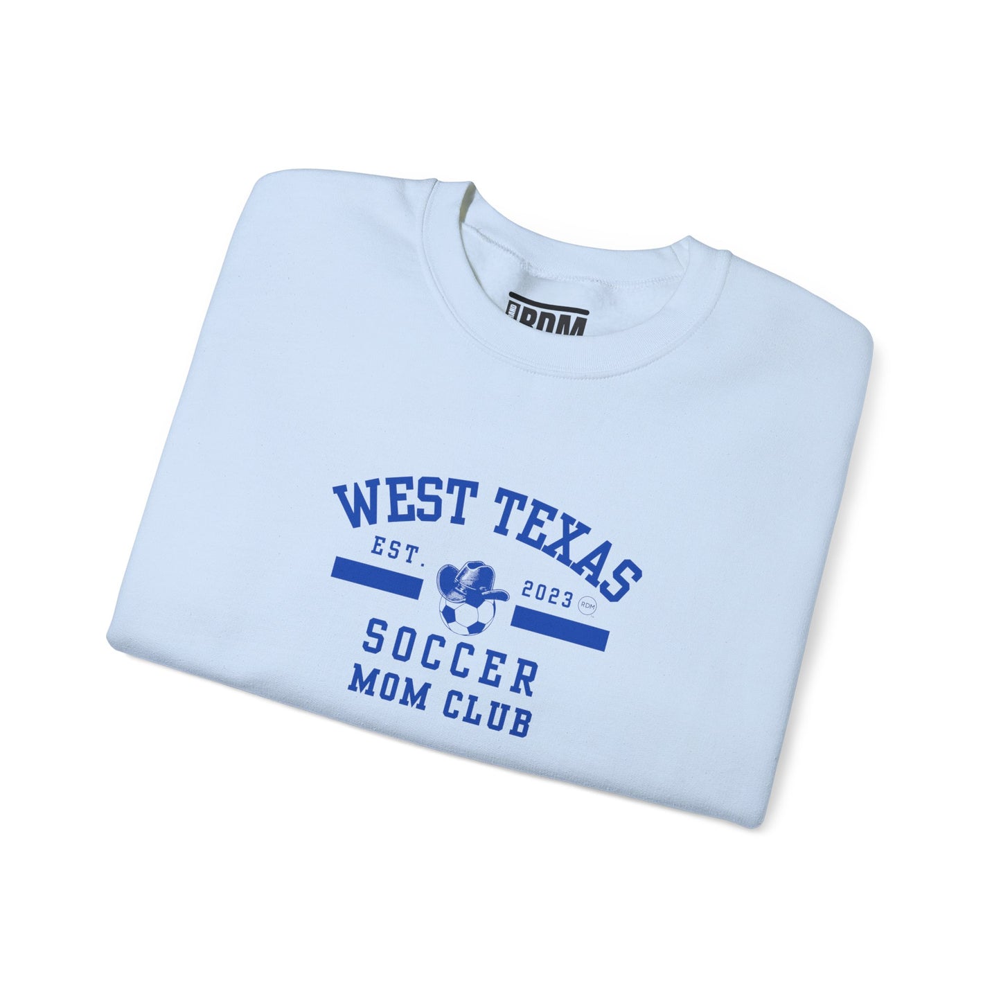 West Texas Soccer Mom Blue Letters Unisex Heavy Blend™ Crewneck Sweatshirt