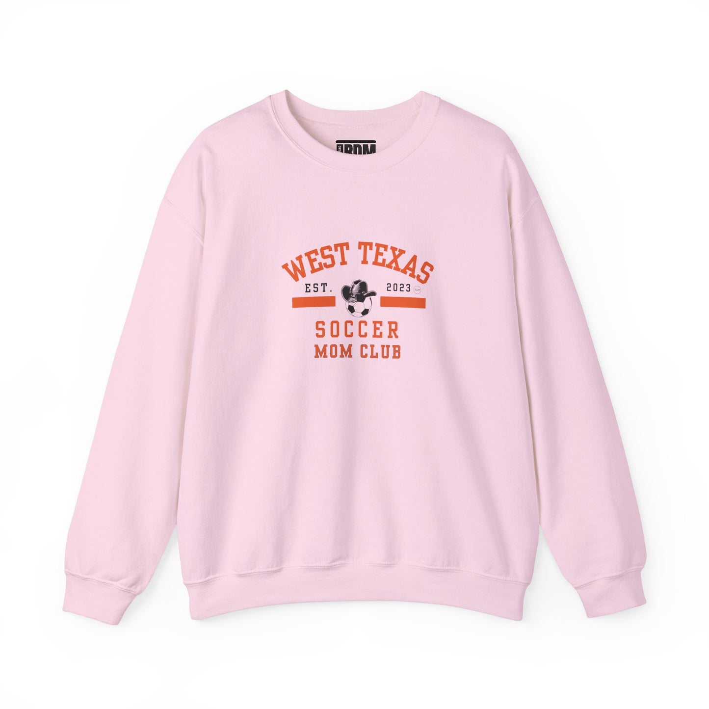 West Texas Soccer Mom Orange Letters Unisex Heavy Blend™ Crewneck Sweatshirt