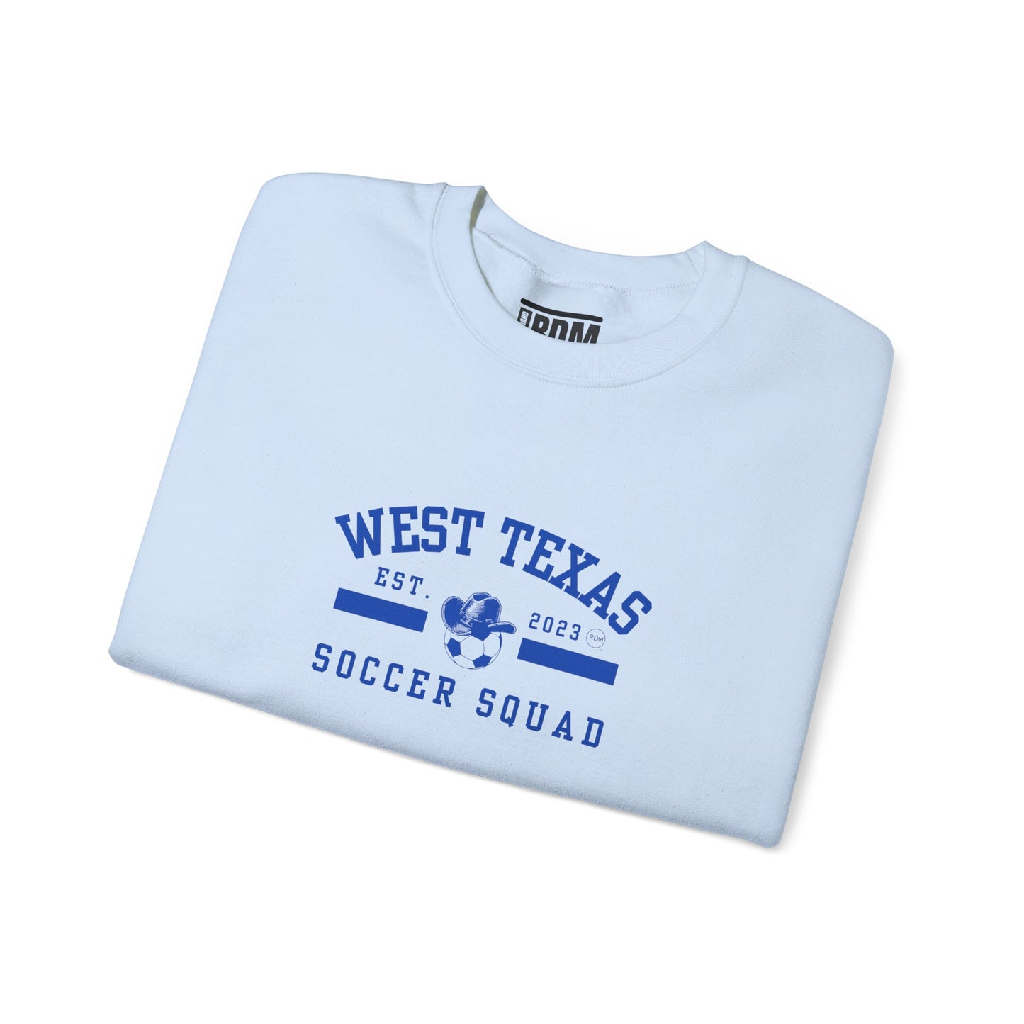 West Texas Soccer Squad Blue Letters Unisex Heavy Blend™ Crewneck Sweatshirt
