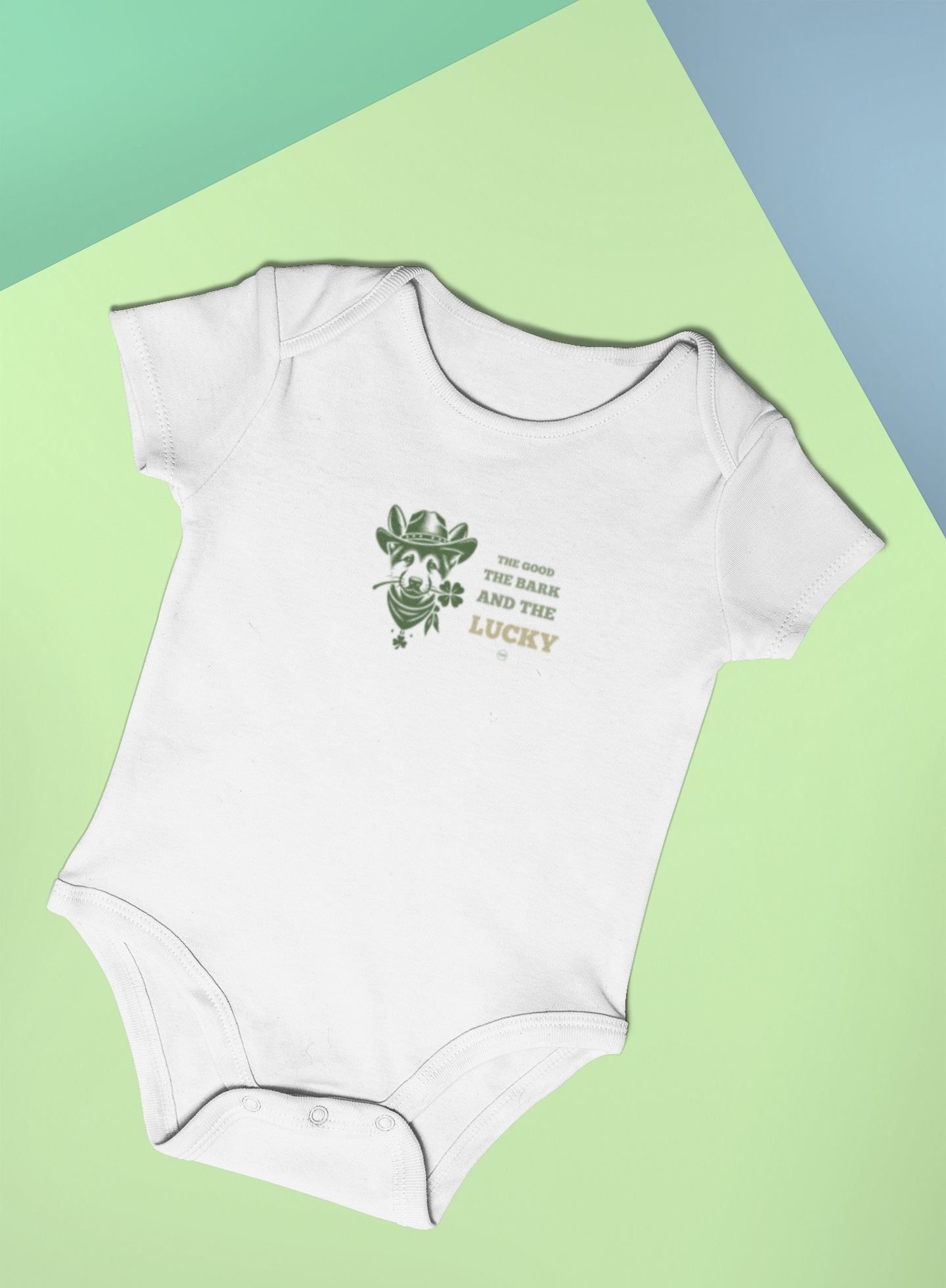 Infant Adorable Dog Onesie for Young Dog Lovers St Patrick's Day Fine Jersey Bodysuit