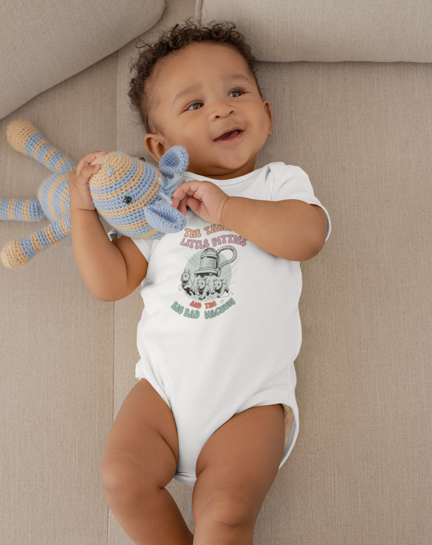 Infant Pitbull Onesie Adorable Dog Tee for Young Pitbull Lovers Fine Jersey Bodysuit