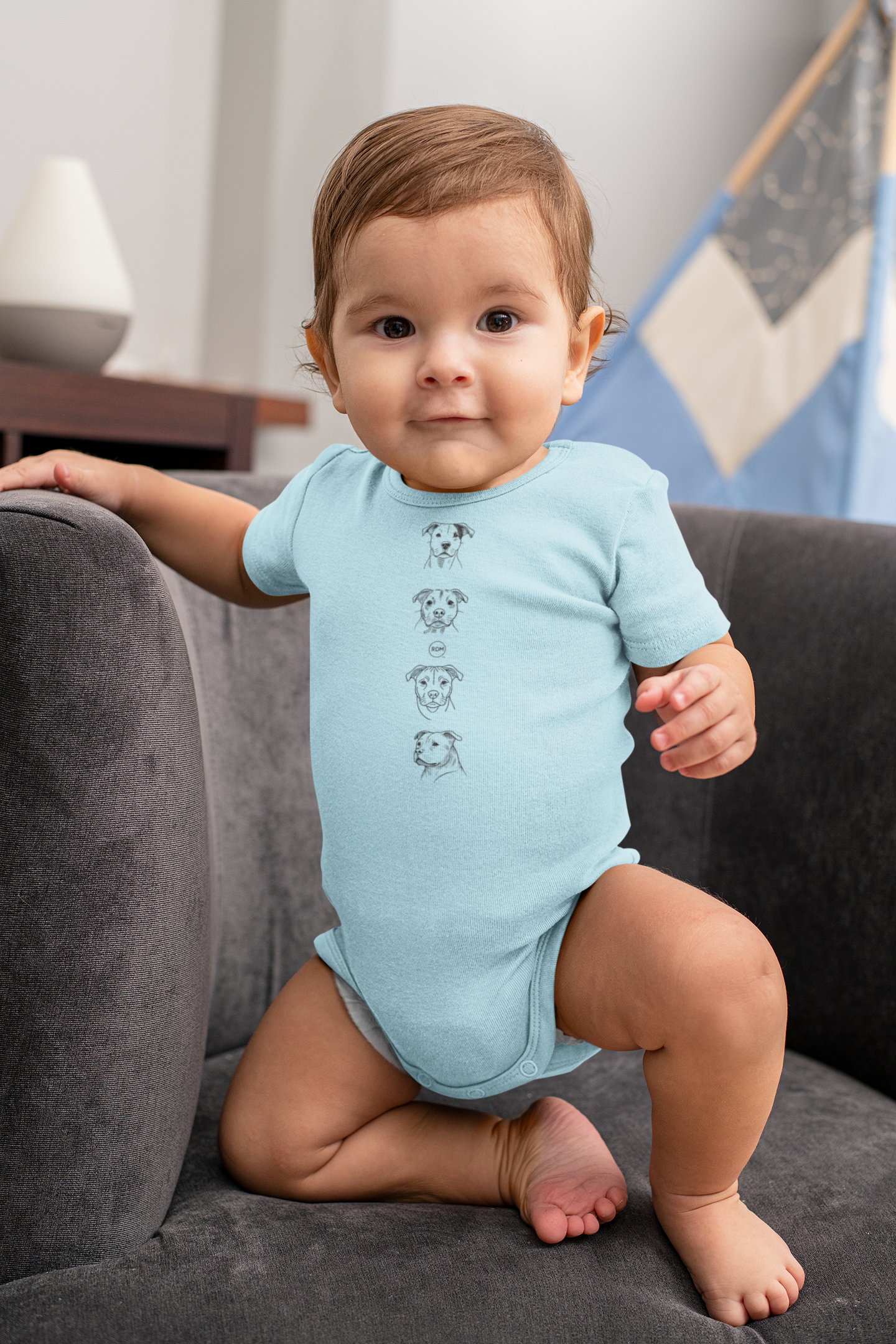 Infant Pitbull T-Shirt Adorable Dog Tee for Young Pitbull Lovers Fine Jersey Bodysuit