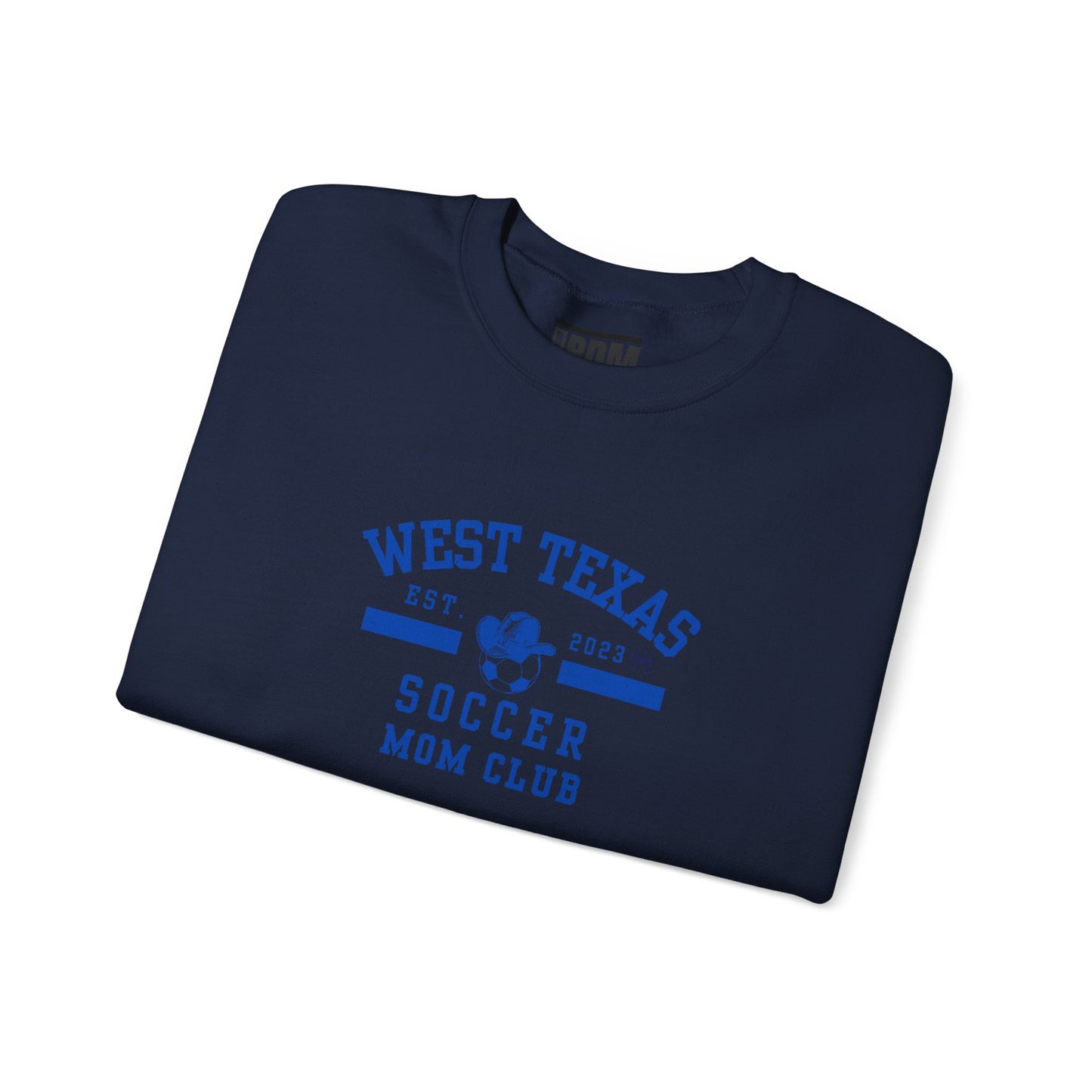 West Texas Soccer Mom Blue Letters Unisex Heavy Blend™ Crewneck Sweatshirt