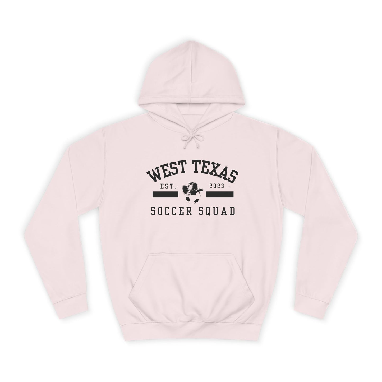 West Texas Soccer Mom Black Letters Unisex College Hoodie
