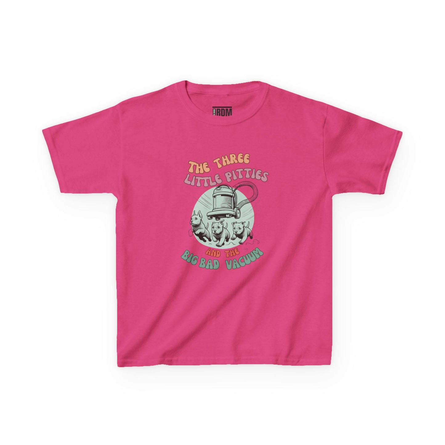 Kids Pitbull Heavy Cotton T-Shirt Adorable Dog Tee for Young Pitbull Lovers Three Little Pitties