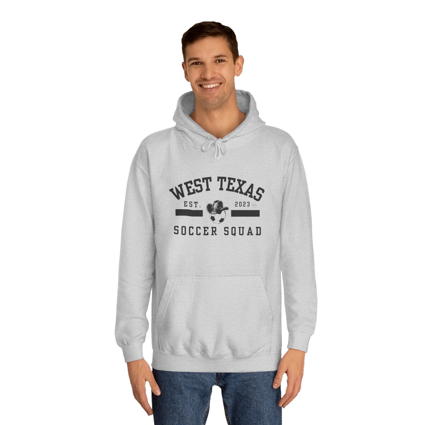 West Texas Soccer Mom Black Letters Unisex College Hoodie