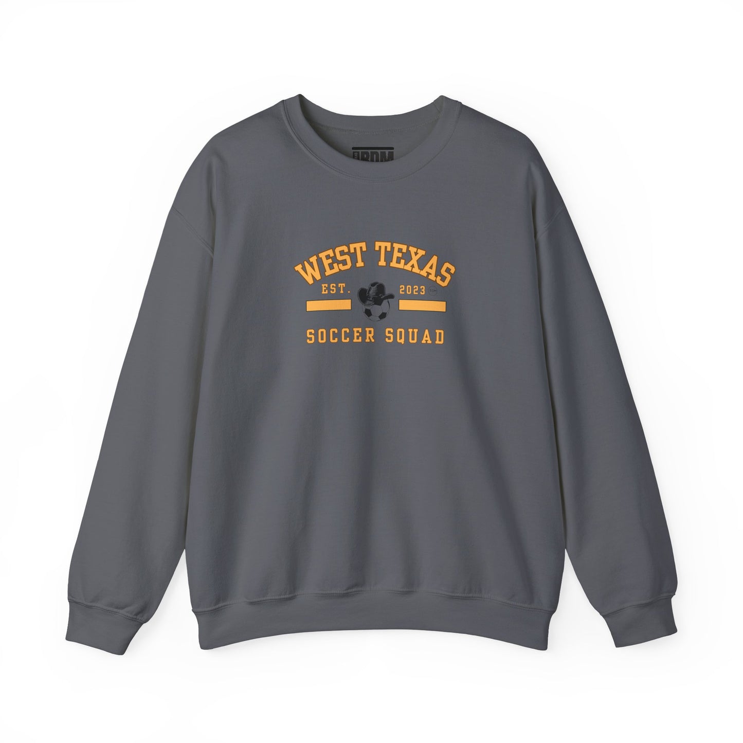 West Texas Soccer Squad Yellow Letters Unisex Heavy Blend™ Crewneck Sweatshirt