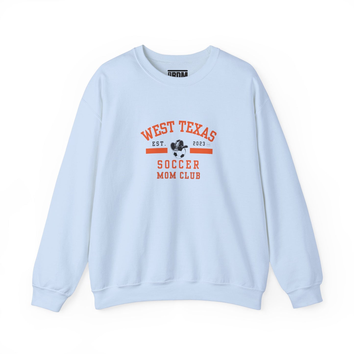 West Texas Soccer Mom Orange Letters Unisex Heavy Blend™ Crewneck Sweatshirt