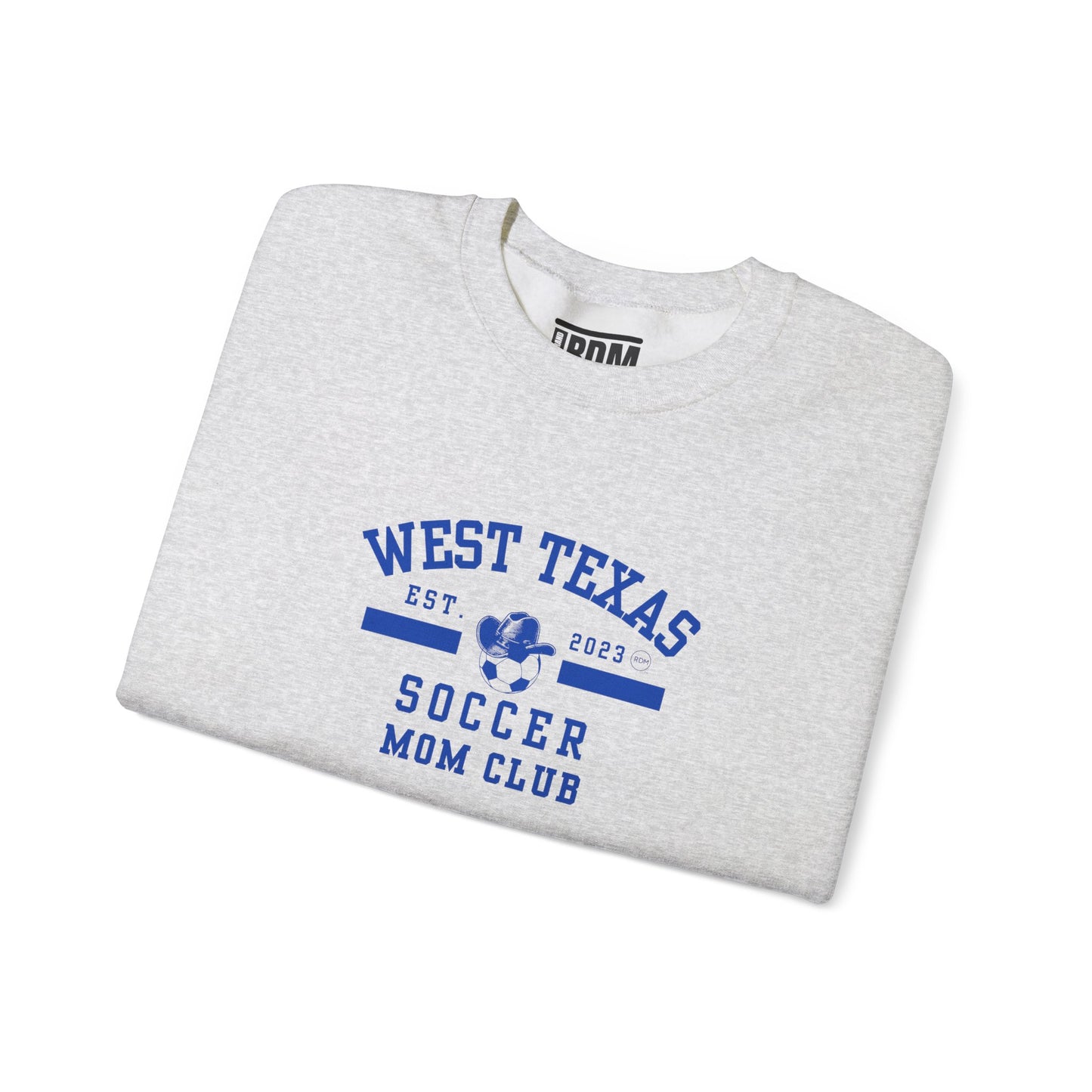 West Texas Soccer Mom Blue Letters Unisex Heavy Blend™ Crewneck Sweatshirt