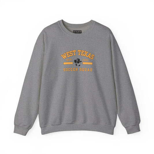 West Texas Soccer Squad Yellow Letters Unisex Heavy Blend™ Crewneck Sweatshirt