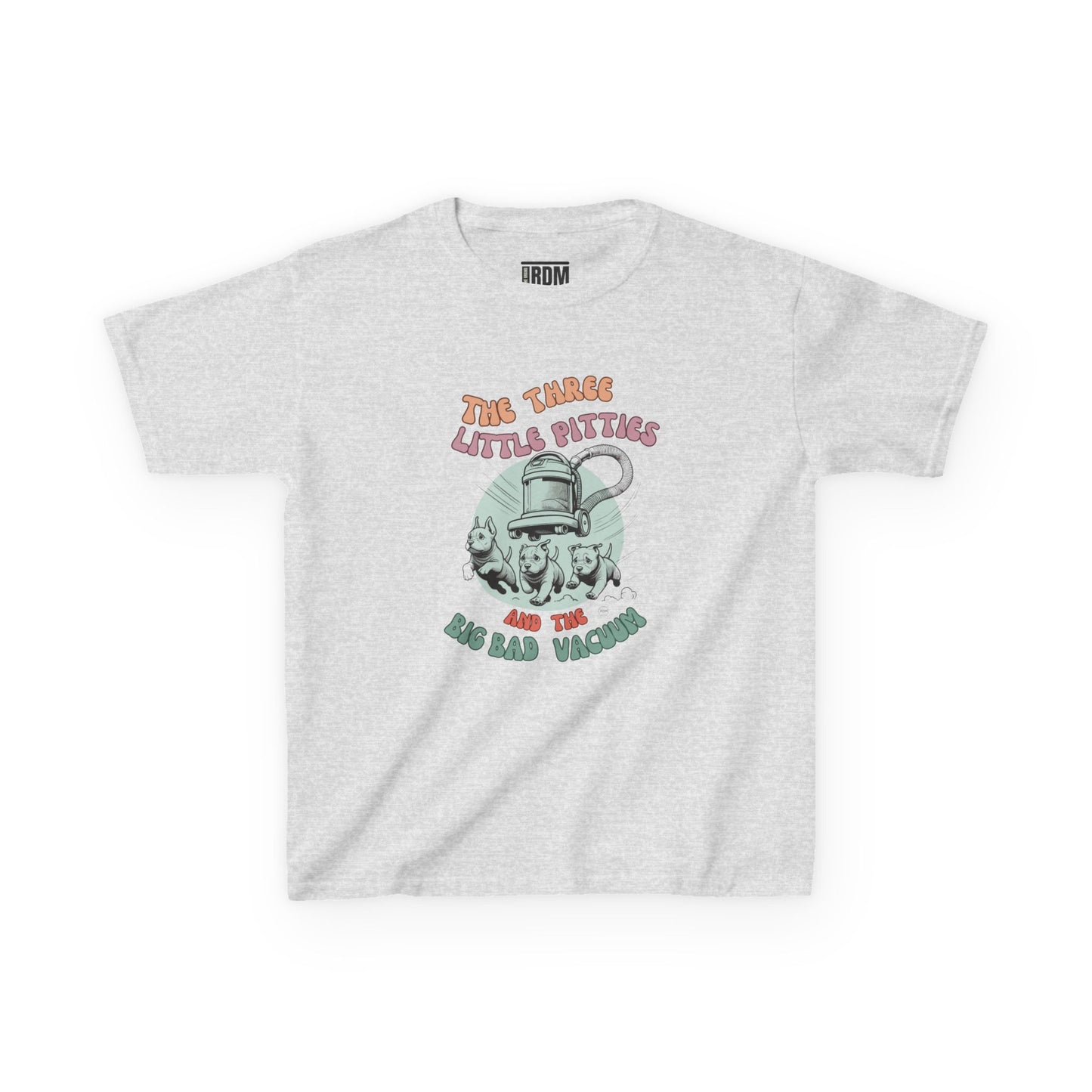 Kids Pitbull Heavy Cotton T-Shirt Adorable Dog Tee for Young Pitbull Lovers Three Little Pitties