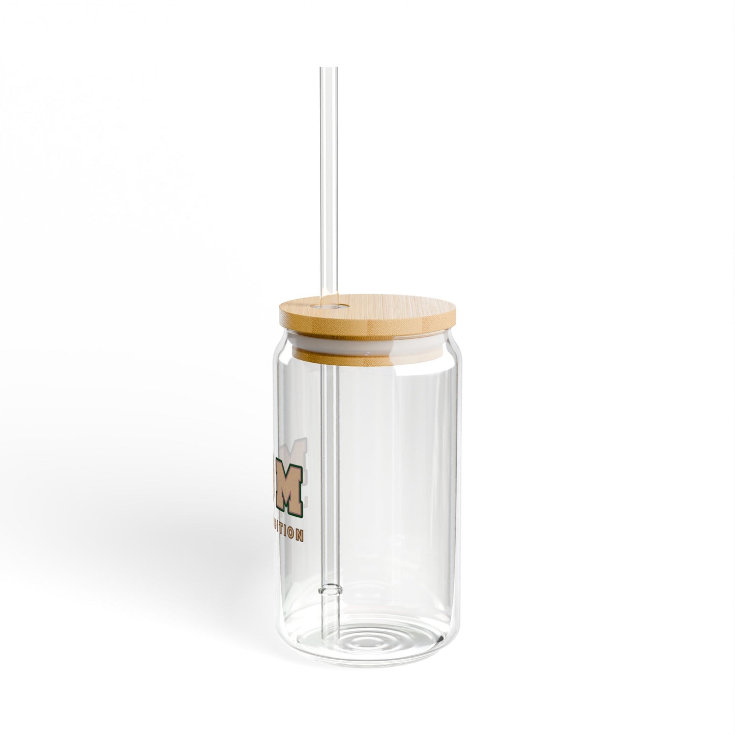Mom Sipper Glass Cup Cute Iced Coffee Glass for Busy MamasSipper Glass, 16oz Tan