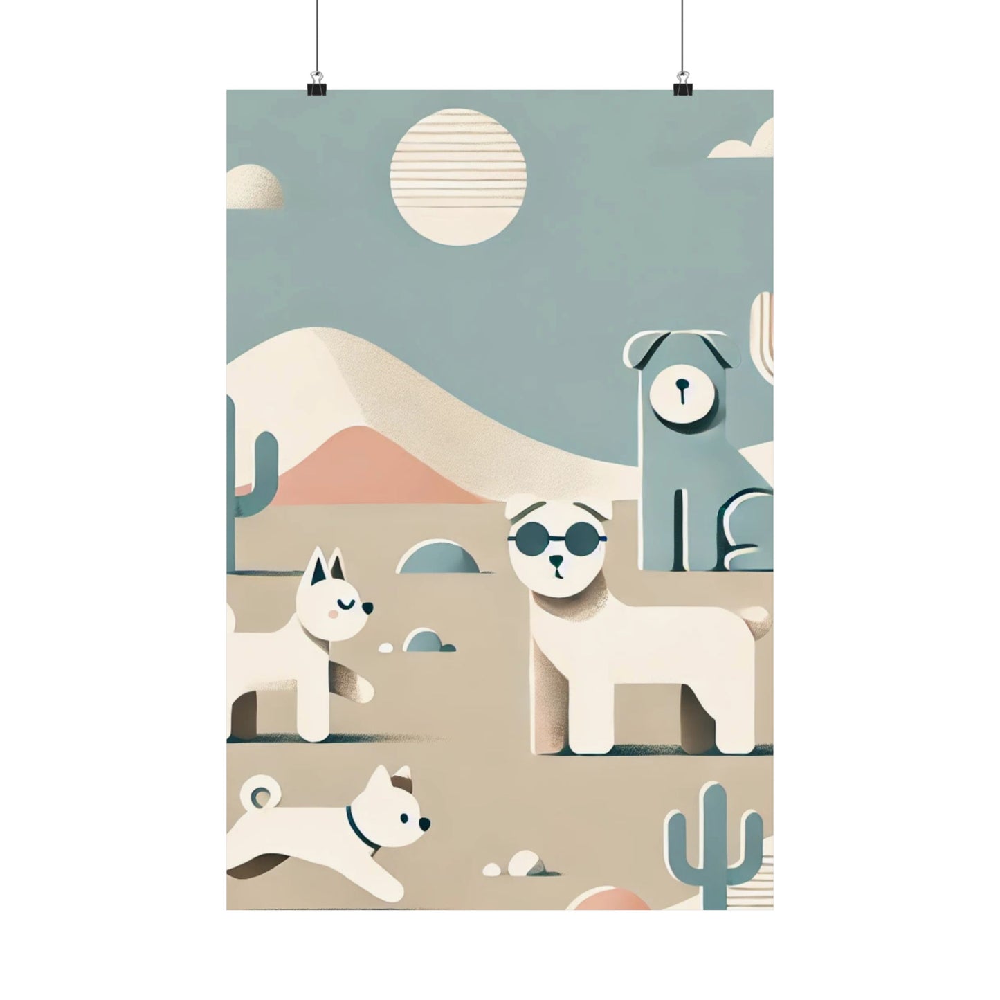 RDM Sandy Paws & Soft Skies Puppy Art Satin Posters (210gsm)