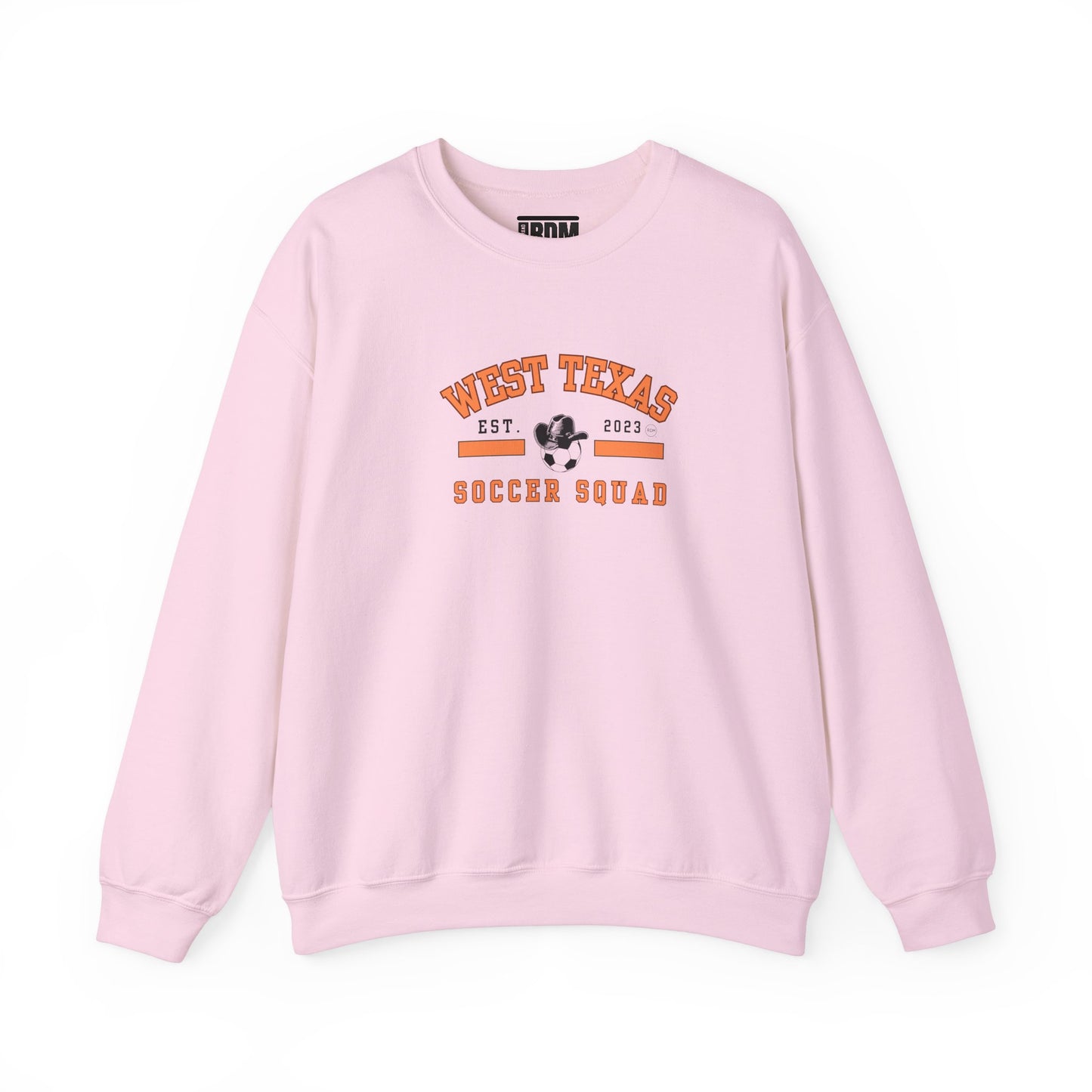 West Texas Soccer Squad Orange Letters Unisex Heavy Blend™ Crewneck Sweatshirt