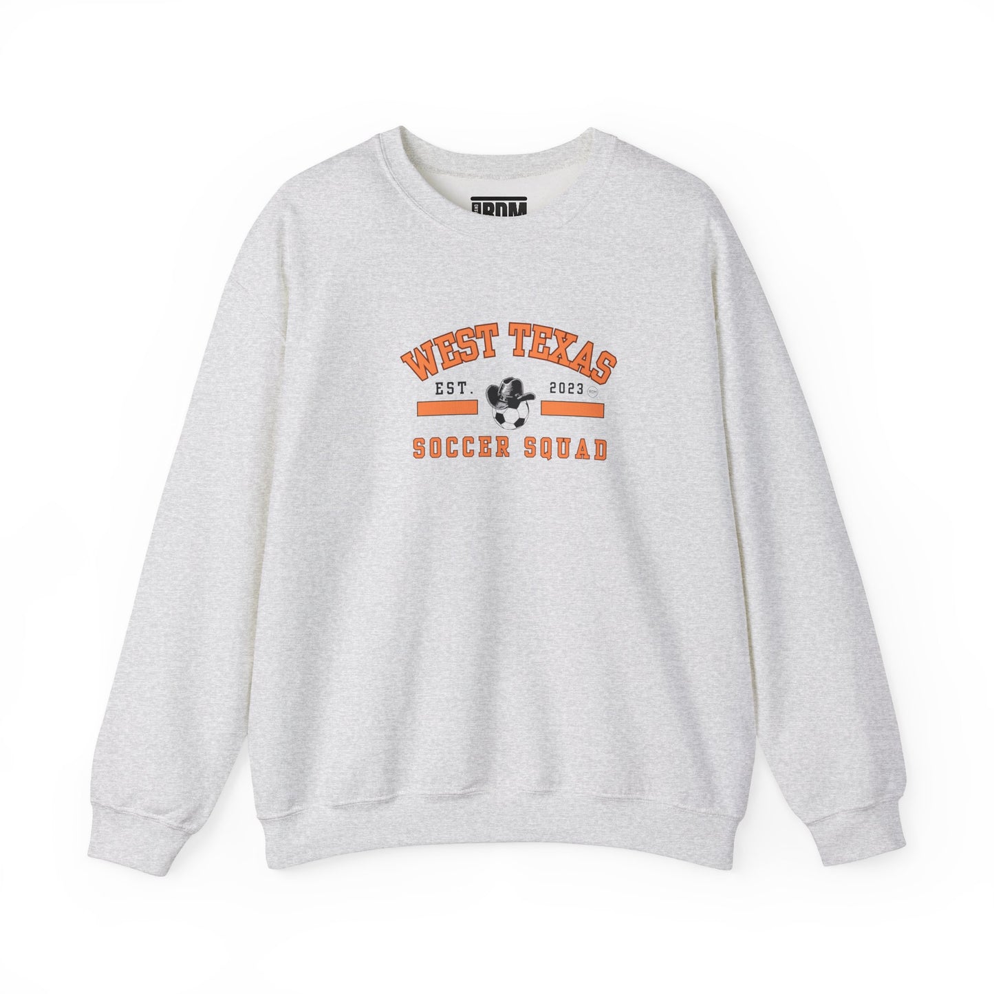 West Texas Soccer Squad Orange Letters Unisex Heavy Blend™ Crewneck Sweatshirt