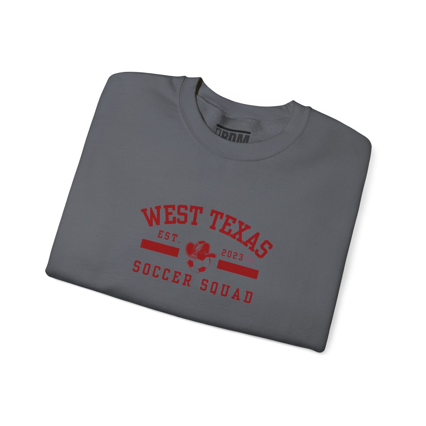 West Texas Soccer Squad Red Letters Unisex Heavy Blend™ Crewneck Sweatshirt