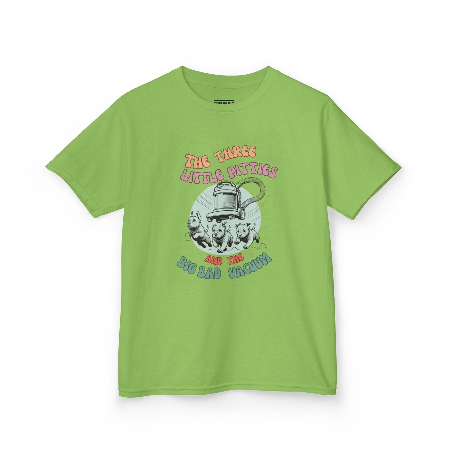 Kids Pitbull Heavy Cotton T-Shirt Adorable Dog Tee for Young Pitbull Lovers Three Little Pitties
