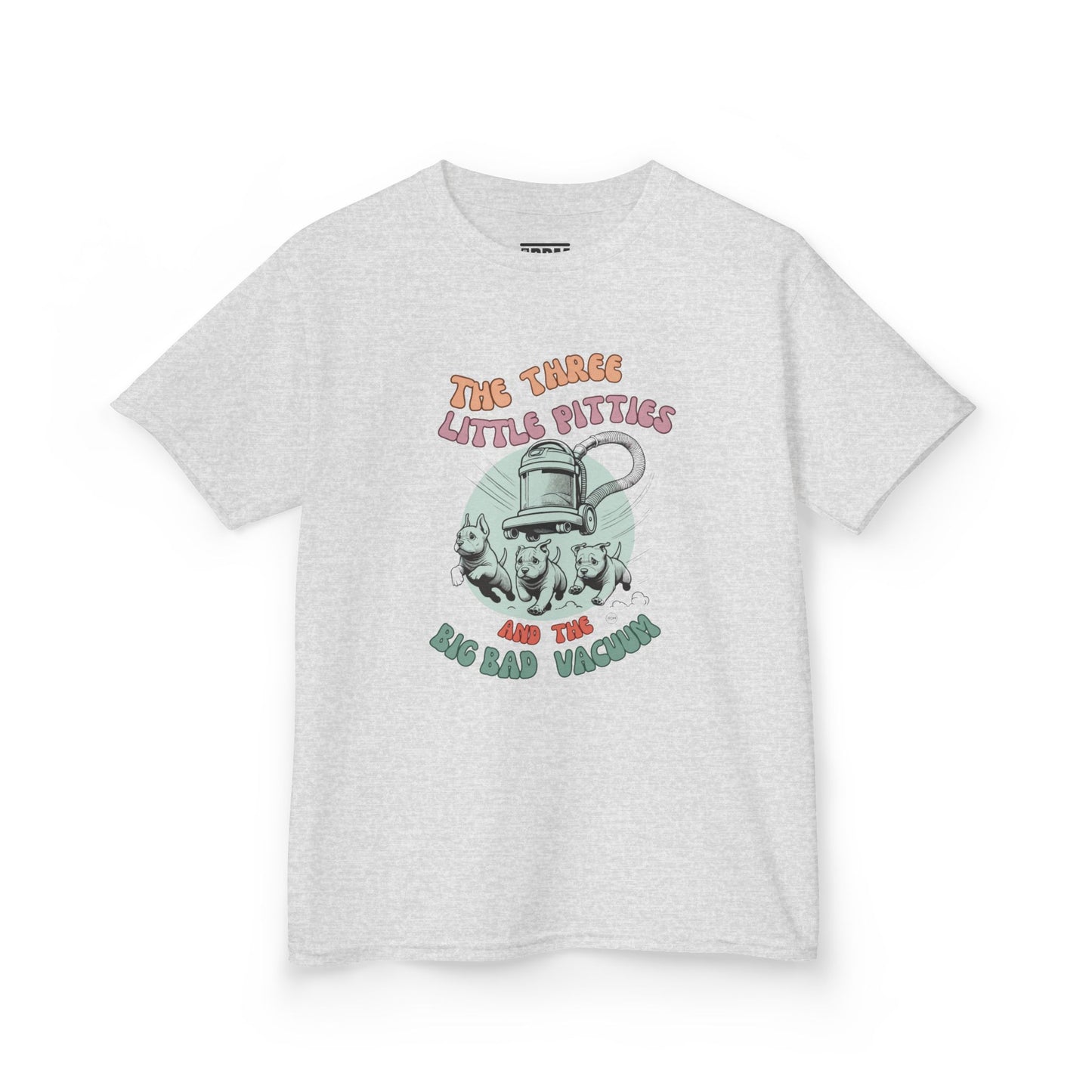 Kids Pitbull Heavy Cotton T-Shirt Adorable Dog Tee for Young Pitbull Lovers Three Little Pitties