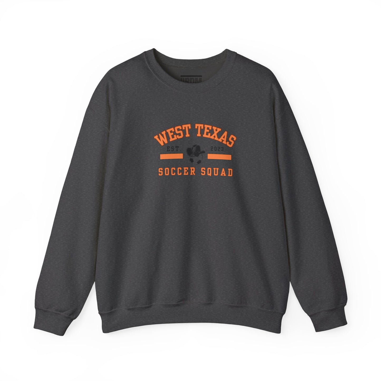West Texas Soccer Squad Orange Letters Unisex Heavy Blend™ Crewneck Sweatshirt