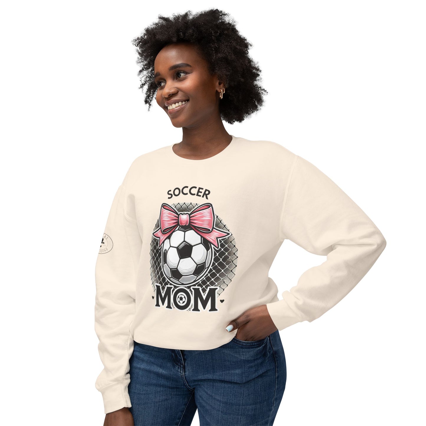 Soccer Mom Unisex Lightweight Crewneck Sweatshirt, Soccer shirt