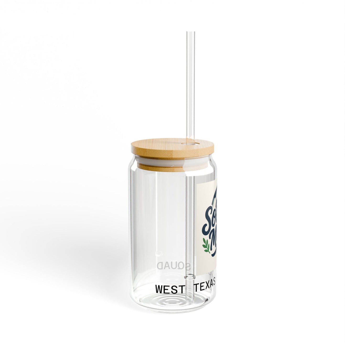 Soccer Mom Sipper Glass Cup Cute Iced Coffee Glass for Busy MamasSipper Glass, 16oz